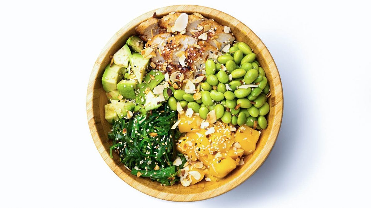 Поке боул с угрем в соусе унаги